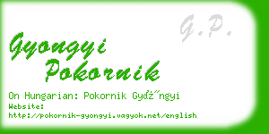 gyongyi pokornik business card